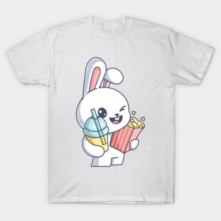 Bunny with popcorn and drink T-Shirt